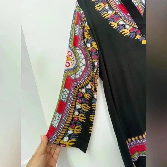 Lola P. Long Sleeves V‎ Neck Bohemian Tunic Top Sz M - Picture 4 of 9
